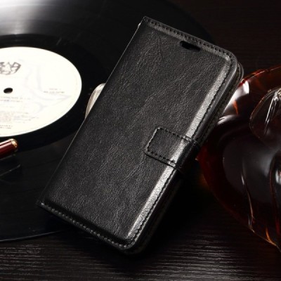 Sony Xperia E4g atvēramais ādas melns maciņš (maks) / Vacins.lv