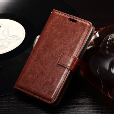 Sony Xperia E4g atvēramais ādas brūns maciņš (maks) / Vacins.lv