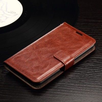 Sony Xperia E4g atvēramais ādas brūns maciņš (maks) / Vacins.lv