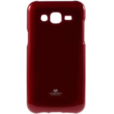 Samsung Galaxy J5 Mercury sarkans cieta silikona (TPU) apvalks / vacins.lv