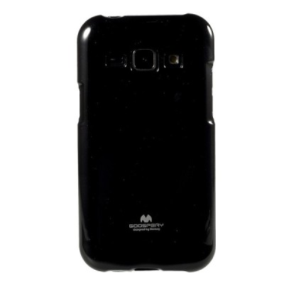 Samsung Galaxy J1 Mercury melns cieta silikona (TPU) apvalks / vacins.lv