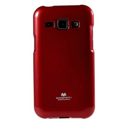 Samsung Galaxy J1 Mercury sarkans cieta silikona (TPU) apvalks / vacins.lv