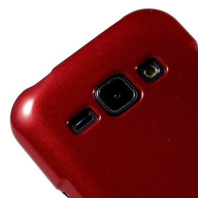 Samsung Galaxy J1 Mercury sarkans cieta silikona (TPU) apvalks / vacins.lv