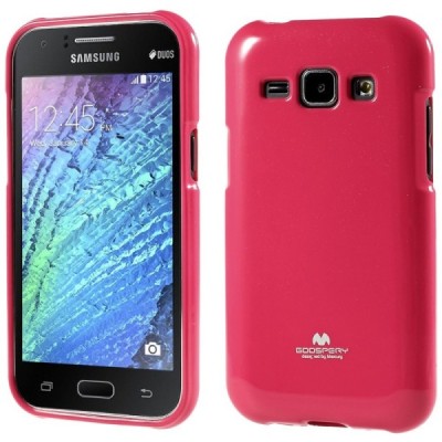 Samsung Galaxy J1 Mercury tamsiai rožinis kieto silikono tpu dėklas - nugarėlė / Priedai.lt