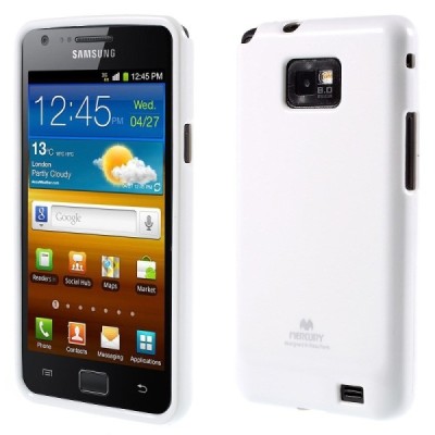 Samsung Galaxy S2 Mercury baltas kieto silikono tpu dėklas - nugarėlė / Priedai.lt