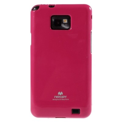 Samsung Galaxy S2 Mercury tamsiai rožinis kieto silikono tpu dėklas - nugarėlė / Priedai.lt