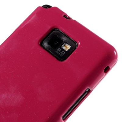 Samsung Galaxy S2 Mercury tamsiai rožinis kieto silikono tpu dėklas - nugarėlė / Priedai.lt