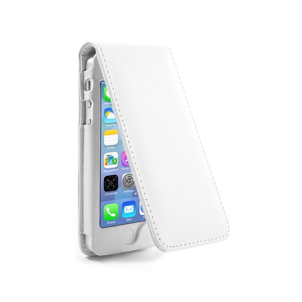 Vertikaliai atverčiamas dėklas - baltas (iPhone 5 / 5S / SE 2016)