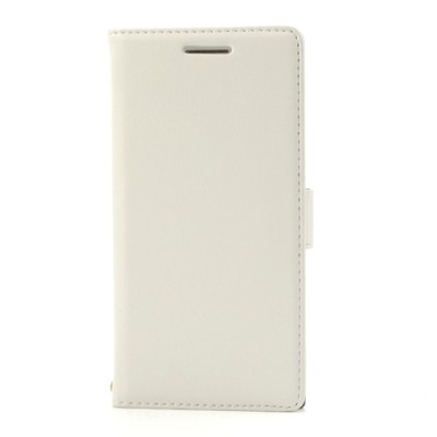 Atvērams ādas balts Huawei Ascend P6 maciņš / Vacins.lv
