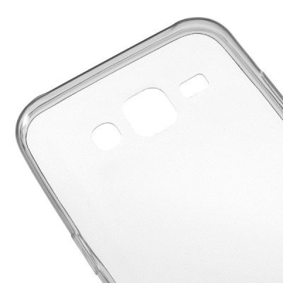 Samsung Galaxy J5 (J500) dzidrs (caurspīdīgs) cieta silikona TPU pasaulē planākais pelēks apvalks / Vacins.lv