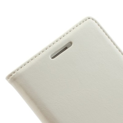 Atvērams ādas balts Huawei Ascend P6 maciņš / Vacins.lv