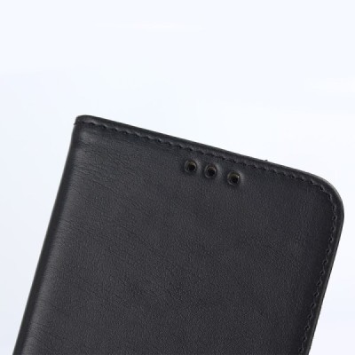 Samsung Galaxy J5 atvēramais ādas melns retro maciņš (maks) / Vacins.lv