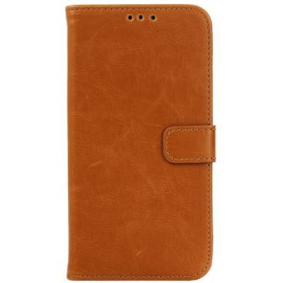 Samsung Galaxy J5 atvēramais ādas gaiši brūns retro maciņš (maks) / Vacins.lv