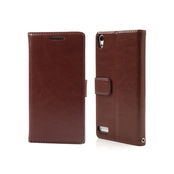 Atvērams maciņš - brūns (Ascend P6)