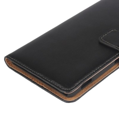 Sony Xperia M4 Aqua atverčiamas juodas odinis dėklas - piniginė / Priedai.lt