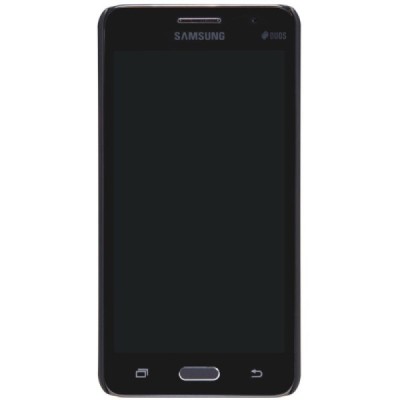 Samsung Galaxy Grand Prime (G530) Nillkin Frosted Shield juodas plastikinis dėklas + apsauginė ekrano plėvelė / Priedai.lt