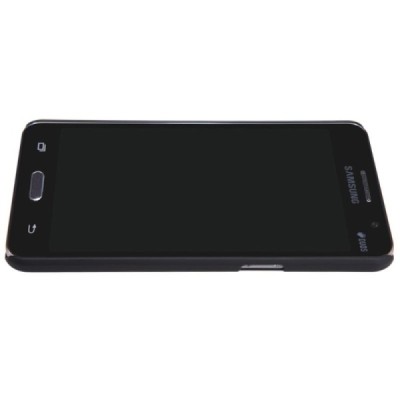 Samsung Galaxy Grand Prime (G530) Nillkin Frosted Shield juodas plastikinis dėklas + apsauginė ekrano plėvelė / Priedai.lt
