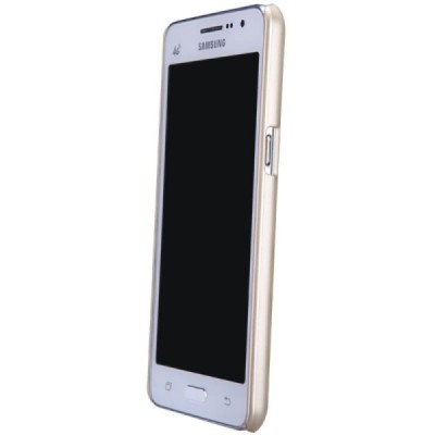 Samsung Galaxy Grand Prime (G530) Nillkin Frosted Shield auksinis plastikinis dėklas + apsauginė ekrano plėvelė / Priedai.lt