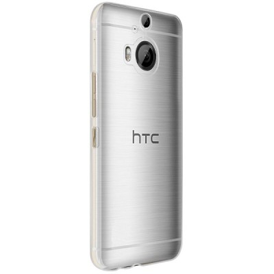 HTC One M9+ Plus skaidrus (permatomas) kieto silikono TPU ploniausias pasaulyje bespalvis dėklas / Priedai.lt