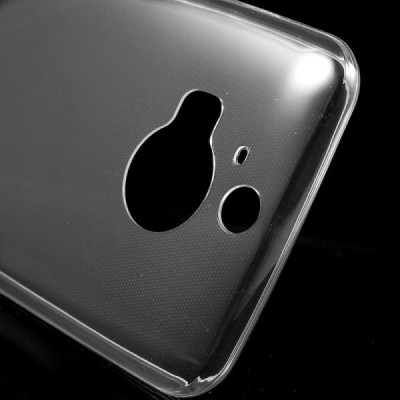 HTC One M9+ Plus skaidrus (permatomas) kieto silikono TPU ploniausias pasaulyje bespalvis dėklas / Priedai.lt