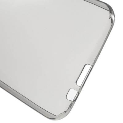 HTC One M9+ Plus skaidrus (permatomas) kieto silikono TPU ploniausias pasaulyje pilkas dėklas / Priedai.lt