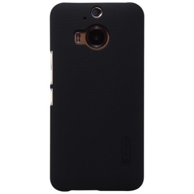 HTC One M9+ Plus Nillkin Frosted Shield melns plastmasas apvalks + ekrāna aizsargplēve / Vacins.lv