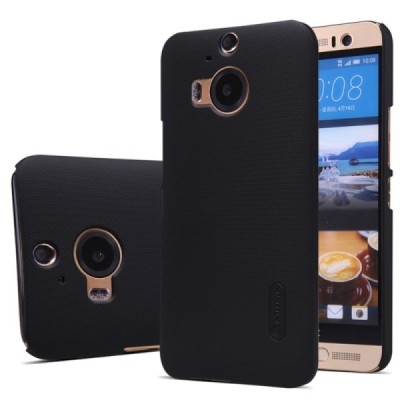 HTC One M9+ Plus Nillkin Frosted Shield melns plastmasas apvalks + ekrāna aizsargplēve / Vacins.lv
