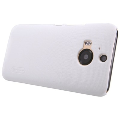 HTC One M9+ Plus Nillkin Frosted Shield baltas plastikinis dėklas + apsauginė ekrano plėvelė / Priedai.lt
