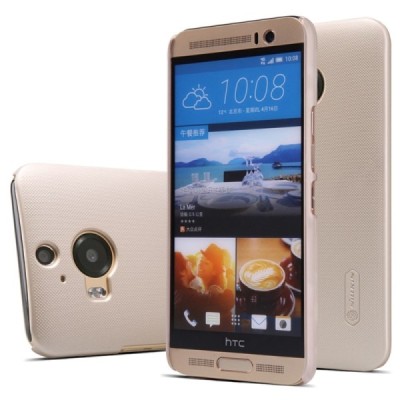 HTC One M9+ Plus Nillkin Frosted Shield zelta plastmasas apvalks + ekrāna aizsargplēve / Vacins.lv