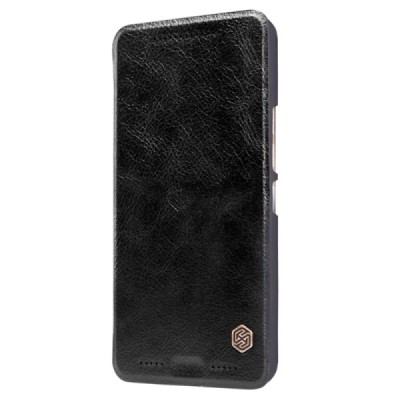 Greznais „Nillkin“ Qin sērijas ādas atvērams melns HTC One M9+ Plus maciņš / Vacins.lv