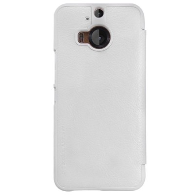 Greznais „Nillkin“ Qin sērijas ādas atvērams balts HTC One M9+ Plus maciņš / Vacins.lv
