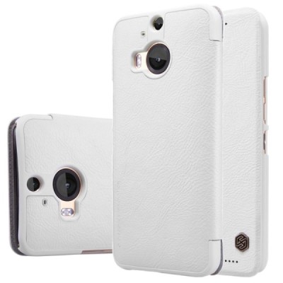 Greznais „Nillkin“ Qin sērijas ādas atvērams balts HTC One M9+ Plus maciņš / Vacins.lv