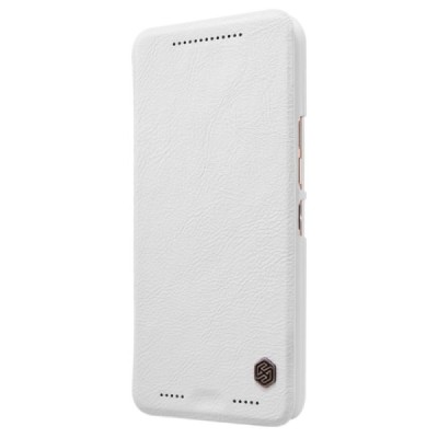 Greznais „Nillkin“ Qin sērijas ādas atvērams balts HTC One M9+ Plus maciņš / Vacins.lv