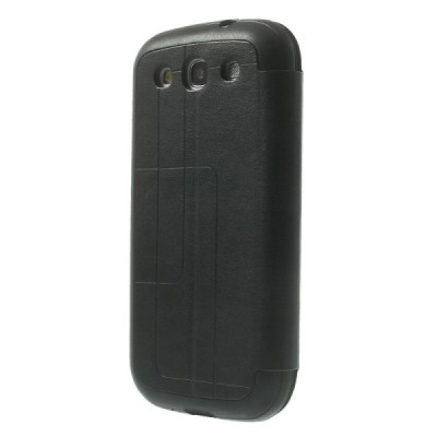 Samsung Galaxy S3 View Window atverčiamas juodas dėklas / Priedai.lt