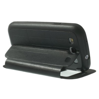 Samsung Galaxy S3 View Window atverčiamas juodas dėklas / Priedai.lt