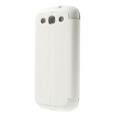 Samsung Galaxy S3 View Window atvēramais balts maciņš / Vacins.lv