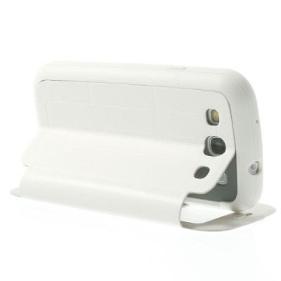 Samsung Galaxy S3 View Window atvēramais balts maciņš / Vacins.lv