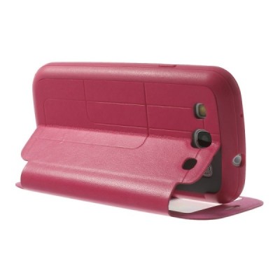 Samsung Galaxy S3 View Window atverčiamas rožinis dėklas / Priedai.lt