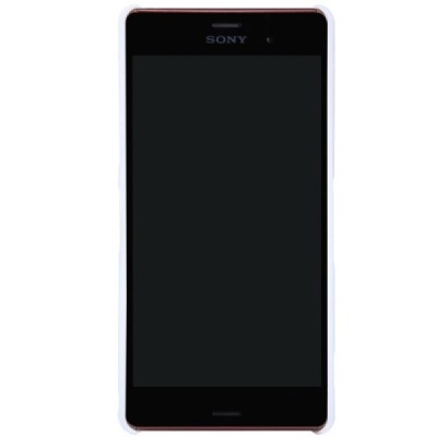 Sony Xperia Z3 Nillkin Frosted Shield balts plastmasas apvalks + ekrāna aizsargplēve / Vacins.lv