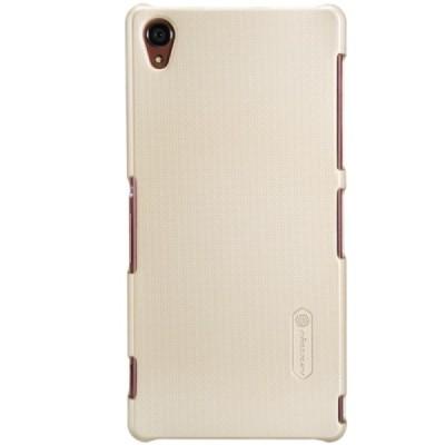 Sony Xperia Z3 Nillkin Frosted Shield zelta plastmasas apvalks + ekrāna aizsargplēve / Vacins.lv