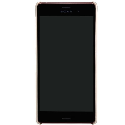 Sony Xperia Z3 Nillkin Frosted Shield zelta plastmasas apvalks + ekrāna aizsargplēve / Vacins.lv
