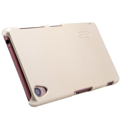 Sony Xperia Z3 Nillkin Frosted Shield zelta plastmasas apvalks + ekrāna aizsargplēve / Vacins.lv