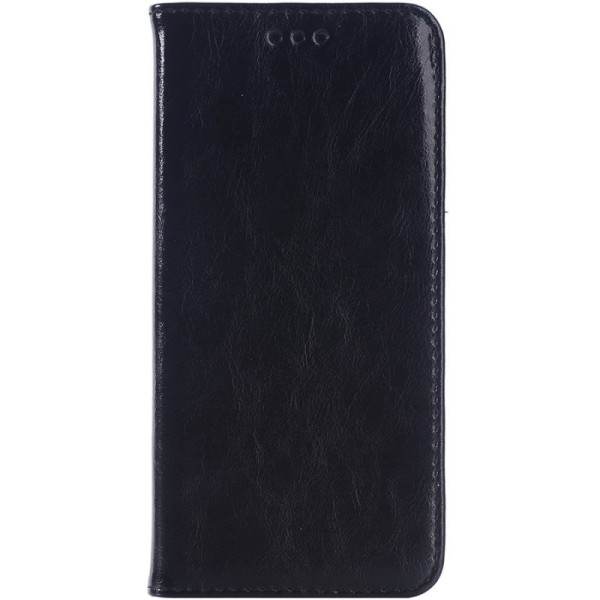 Solīds atvēramais ādas maciņš - melns (One M9)