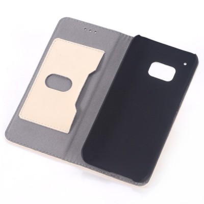 HTC One M9 solīds atvēramais ādas smilšains maciņš (maks) / Vacins.lv