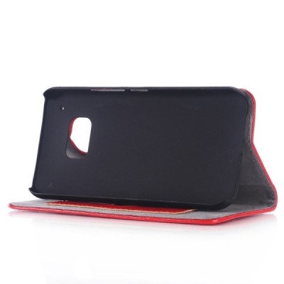 HTC One M9 solīds atvēramais ādas sarkans maciņš (maks) / Vacins.lv