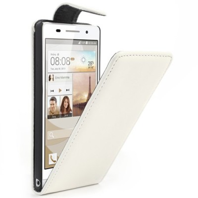 „Crazy Horse“ ādas balts Huawei Ascend P6 futrālis / Vacins.lv