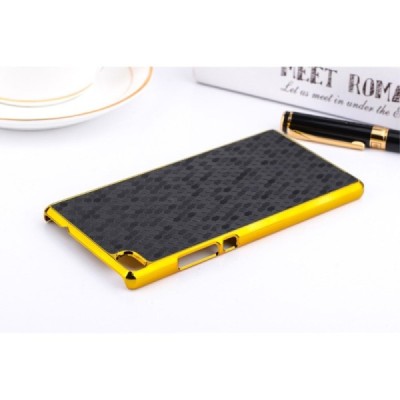 Huawei P8 elegantiškas korėtas juodas raštuotas dėklas su auksiniais apvadais / Priedai.lt