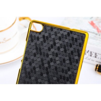 Huawei P8 elegantiškas korėtas juodas raštuotas dėklas su auksiniais apvadais / Priedai.lt