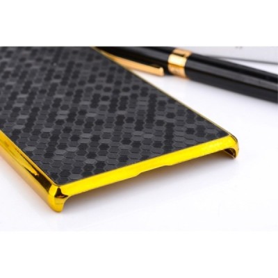 Huawei P8 elegantiškas korėtas juodas raštuotas dėklas su auksiniais apvadais / Priedai.lt