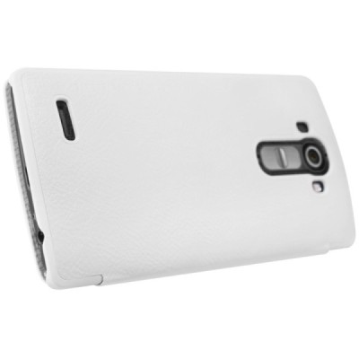 Greznais „Nillkin“ Qin sērijas ādas atvērams balts LG G4 (H815) maciņš / Vacins.lv